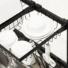 Afdruiprek 2 laags afwasrek met haken en afdruipbak van staal, zwart 51 93 cm voor keuken 10