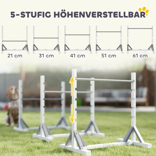 Agility set honden 4 delige agility uitrusting voor hondentraining stekhurdleset met in hoogte verstelbare horden ring trainingsaccessoires coördinatietraining agilityset voor spellen training 6