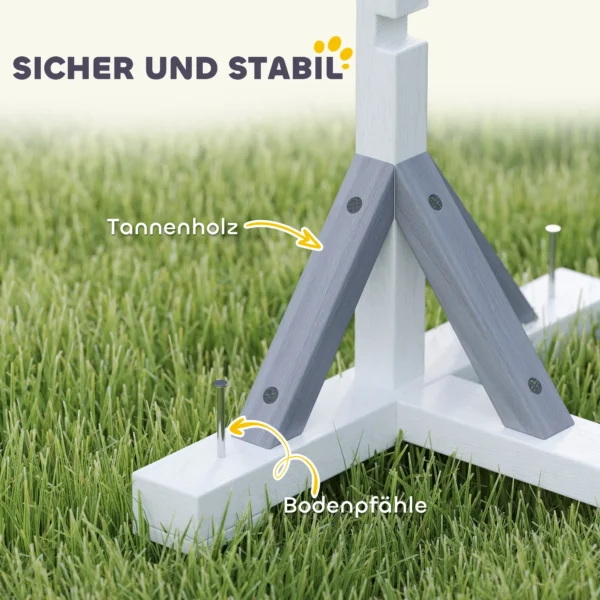 Agility set honden 4 delige agility uitrusting voor hondentraining stekhurdleset met in hoogte verstelbare horden ring trainingsaccessoires coördinatietraining agilityset voor spellen training 7