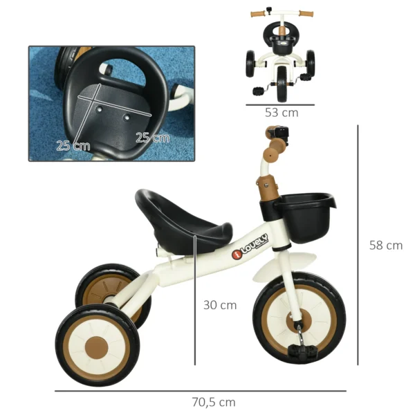 Aiyaplay driewieler, kinderfiets met verstelbare zitplaats, loopfiets met fietsmand, kinderfiets met pedalen, loopfiets voor 2 5 jaar 4