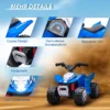 Aiyaplay elektro quad miniquad kinder elektro atv kinderquad met led en hoorn kindermotorfiets kinderrijtuig elektrische auto voor kinderen vanaf 18 maanden metaal blauw 65,5 x 38,5 x 43,5 cm 8