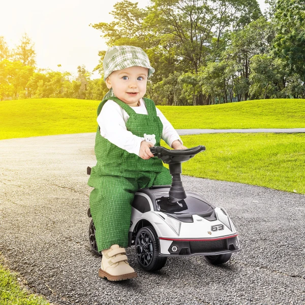 Aiyaplay glijauto voor kinderen met opbergruimte, claxon en motorgeluid, kleurrijk in wit en zwart, ideaal voor binnen en buiten 2