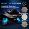 Aiyaplay kinder elektrische auto 12v kinderwagen met afstandsbediening, muziek, elektrisch voertuig met licht, usb/mp3 aansluiting, achteruitfunctie, tot 5 km/u, voor kinderen 3 6 jaar, zwart 8