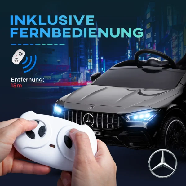 Aiyaplay kinder elektrische auto 12v kinderwagen met afstandsbediening, muziek, elektrisch voertuig met licht, usb/mp3 aansluiting, achteruitfunctie, tot 5 km/u, voor kinderen 3 6 jaar, zwart 9