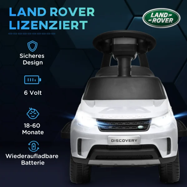 Aiyaplay kinder elektrische auto 2 in 1 6v kinderwagen met glijmodus, muziek, toeter, elektrisch voertuig met koplampen, 3 km/u, voor 1,5 5 jaar oude kinderen, wit 6