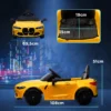 Aiyaplay kinder elektrische auto met 2,4g afstandsbediening en vering, elektrisch voertuig met mp3, usb en led lichten voor 3 6 jaar, geel 4