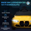 Aiyaplay kinder elektrische auto met 2,4g afstandsbediening en vering, elektrisch voertuig met mp3, usb en led lichten voor 3 6 jaar, geel 5