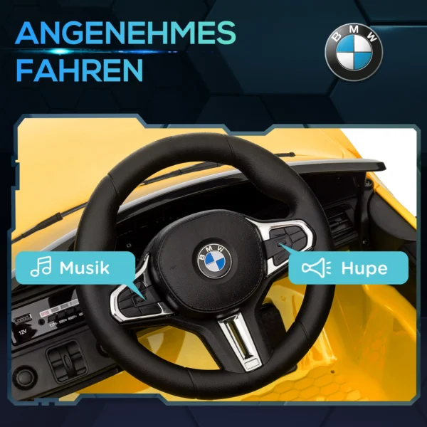 Aiyaplay kinder elektrische auto met 2,4g afstandsbediening en vering, elektrisch voertuig met mp3, usb en led lichten voor 3 6 jaar, geel 8