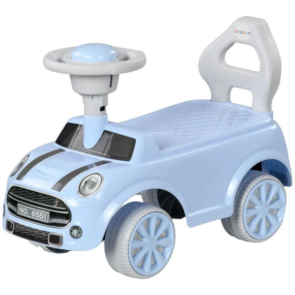 Aiyaplay kinder glijauto met kantelbeveiliging, glijvoertuig voor kinderen, lichtblauw, 53 x 52 x 35 cm, ideaal kindervoertuig voor binnen & buiten 1