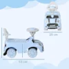 Aiyaplay kinder glijauto met kantelbeveiliging, glijvoertuig voor kinderen, lichtblauw, 53 x 52 x 35 cm, ideaal kindervoertuig voor binnen & buiten 4