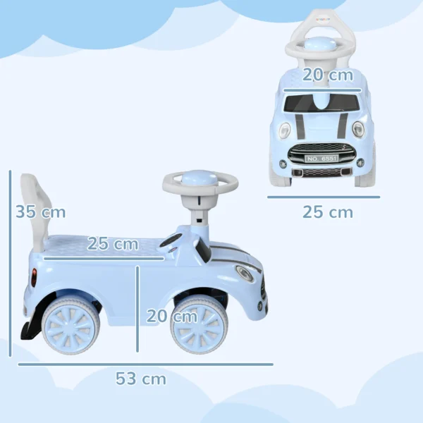 Aiyaplay kinder glijauto met kantelbeveiliging, glijvoertuig voor kinderen, lichtblauw, 53 x 52 x 35 cm, ideaal kindervoertuig voor binnen & buiten 4