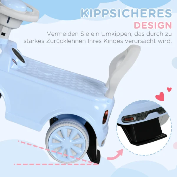 Aiyaplay kinder glijauto met kantelbeveiliging, glijvoertuig voor kinderen, lichtblauw, 53 x 52 x 35 cm, ideaal kindervoertuig voor binnen & buiten 5