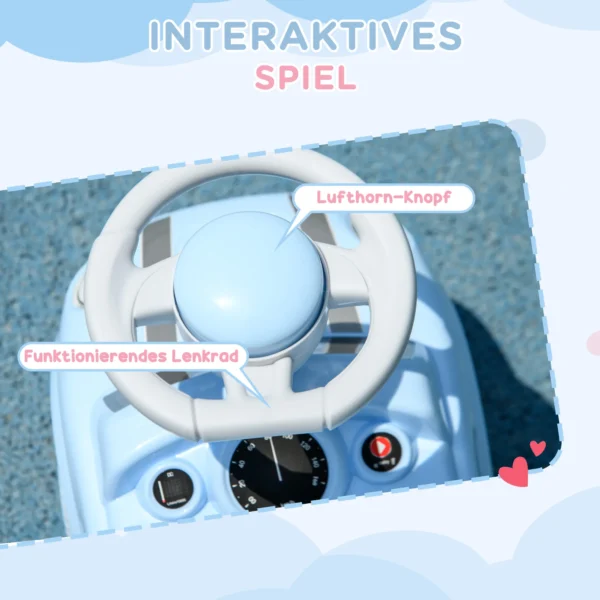 Aiyaplay kinder glijauto met kantelbeveiliging, glijvoertuig voor kinderen, lichtblauw, 53 x 52 x 35 cm, ideaal kindervoertuig voor binnen & buiten 6