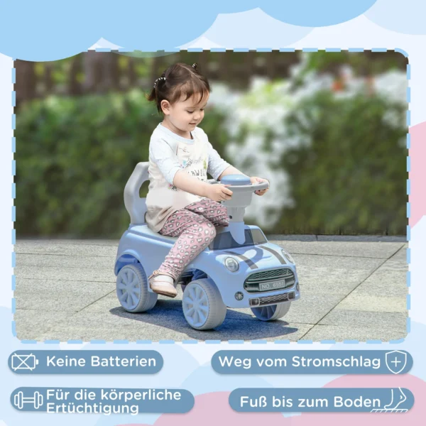 Aiyaplay kinder glijauto met kantelbeveiliging, glijvoertuig voor kinderen, lichtblauw, 53 x 52 x 35 cm, ideaal kindervoertuig voor binnen & buiten 7