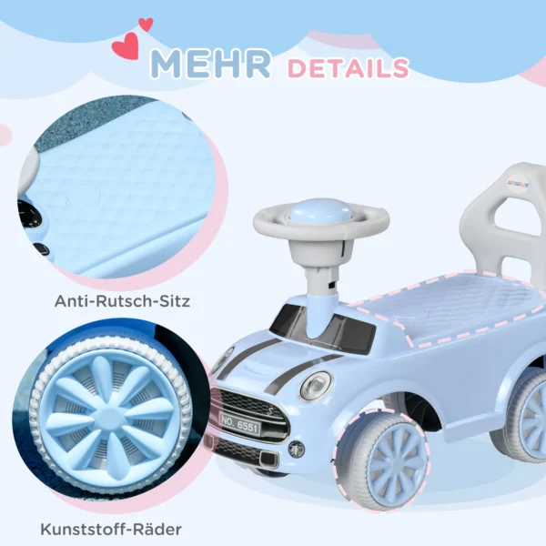 Aiyaplay kinder glijauto met kantelbeveiliging, glijvoertuig voor kinderen, lichtblauw, 53 x 52 x 35 cm, ideaal kindervoertuig voor binnen & buiten 8