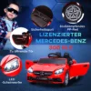 Aiyaplay kinderauto elektrisch, met 3 versnellingen, afstandsbediening, veiligheidsgordel, muziek usb, led koplampen, voor 3 6 jaar, draagvermogen 30 kg, rood 7