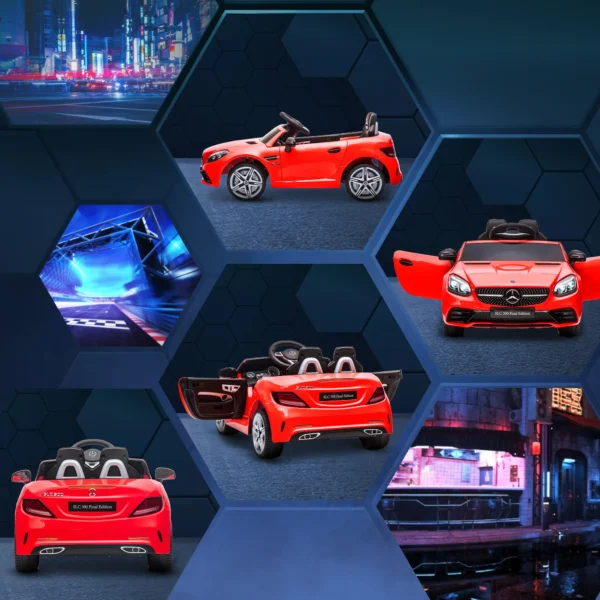 Aiyaplay kinderauto elektrisch, met 3 versnellingen, afstandsbediening, veiligheidsgordel, muziek usb, led koplampen, voor 3 6 jaar, draagvermogen 30 kg, rood 8