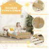Aiyaplay kinderbed 143,5 x 80 cm huisbed gemaakt van massief hout jeugdbed met valbeveiliging, speelbed tot 80 kg belastbaar eenpersoonsbed met berenontwerp voor kinderkamer natuurhout 5
