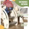 Aiyaplay kinderglijbaan, 3 in 1, peuterglijbaan met basketbalnet, glijbaan voor kinderen 1 tot 3 jaar, binnen, crèmewit 163 x 57 x 75 cm 7