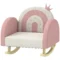 Aiyaplay kinderstoel sofa met kroon decor fluweelachtige regenboog rugleuning schommelstoel voor kinderen 1,5 3 jaar roze voor kinderkamer speelkamer 1