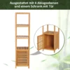 Badkamerkast met 3 open vakken van bamboe, toilet kast natuur 36x33x140cm voor optimale opslag 8