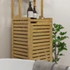 Badkamerkast van bamboe met kastvak en 3 open vakken, kantelbeveiliging, natuurhout voor moderne badkamer 9