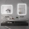 Badkamerspiegel met verlichting 90x70 cm led spiegel wandspiegel met geheugenfunctie 3 lichtkleuren anti condens lichtspiegel met touchschakelaar zilver 10
