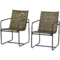 Balkonstoelen set van 2 met armleuningen, ademende hoes, stevig metalen frame, antislip voeten tot 130 kg, bruin 54x66,5x88 cm 1