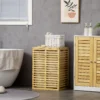Bamboe wasmand met 63 l wasverzamelaar met deksel, uitneembare waszak, stang, wasmanden wasbox voor wasruimte slaapkamer badkamer natuurhout 2