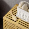 Bamboe wasmand met 63 l wasverzamelaar met deksel, uitneembare waszak, stang, wasmanden wasbox voor wasruimte slaapkamer badkamer natuurhout 9