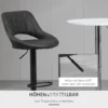 Barstoelenset 2 draaibare keukenkrukken in hoogte verstelbaar met voetensteun in lederlook en metalen frame 44 x 49 x 90 110 cm grijs 6