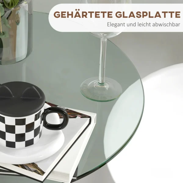 Bartafel keuken ronde statafel met gehard glasplaat 60x60x102cm modern ontwerp voor middagthee klein zilver 6