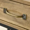 Bijzettafel console tafel entreetafel met 2 lades en onderste plank vintage bruin zwart 100x35x76,5 cm voor hal & woonkamer 10