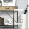 Bijzettafel console tafel entreetafel met 2 lades en onderste plank vintage bruin zwart 100x35x76,5 cm voor hal & woonkamer 8
