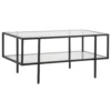 Bijzettafel glas salontafel met 3 planken, stalen frame zwart 100x55x45,5cm voor woonkamer & moderne inrichting 1