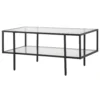 Bijzettafel glas salontafel met 3 planken, stalen frame zwart 100x55x45,5cm voor woonkamer & moderne inrichting 10