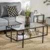 Bijzettafel glas salontafel met 3 planken, stalen frame zwart 100x55x45,5cm voor woonkamer & moderne inrichting 2