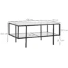 Bijzettafel glas salontafel met 3 planken, stalen frame zwart 100x55x45,5cm voor woonkamer & moderne inrichting 4