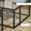 Bijzettafel glas salontafel met 3 planken, stalen frame zwart 100x55x45,5cm voor woonkamer & moderne inrichting 6