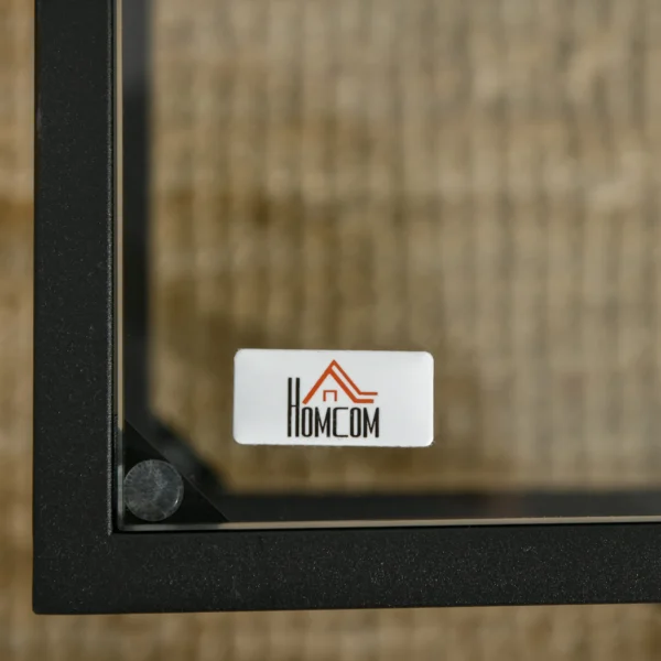 Bijzettafel glas salontafel met 3 planken, stalen frame zwart 100x55x45,5cm voor woonkamer & moderne inrichting 9