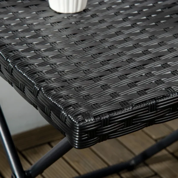 Bijzettafel opvouwbare tuintafel van polyrattan, salontafel voor balkon, metaal zwart 40 x 40 x 40 cm 10