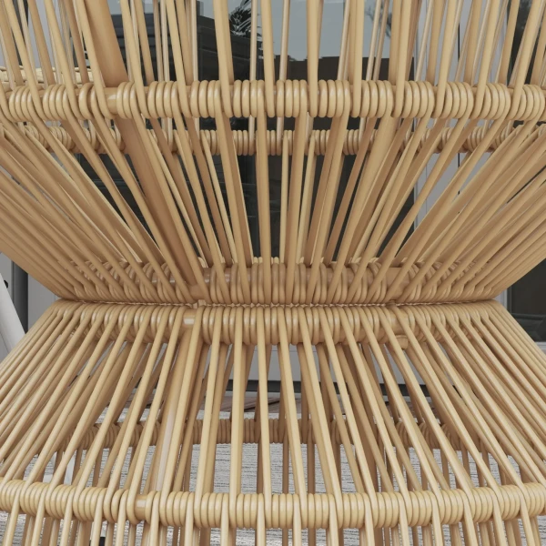 Bijzettafel rattan Ø60 cm salontafel tuintafel met gehard glas tafelblad in boho design, koffietafel van natuurhout 10