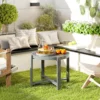 Bijzettafel tuintafel rond weerbestendig aluminium balkontafel met marmerlook campingtafel koffietafel voor woonkamer kantoor buiten binnen grijs 2