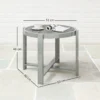 Bijzettafel tuintafel rond weerbestendig aluminium balkontafel met marmerlook campingtafel koffietafel voor woonkamer kantoor buiten binnen grijs 4