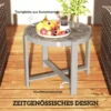 Bijzettafel tuintafel rond weerbestendig aluminium balkontafel met marmerlook campingtafel koffietafel voor woonkamer kantoor buiten binnen grijs 5