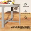 Bijzettafel tuintafel rond weerbestendig aluminium balkontafel met marmerlook campingtafel koffietafel voor woonkamer kantoor buiten binnen grijs 7