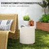 Bijzettafel woonkamertafel met steen look, salontafel, sofatafel, koffietafel voor woonkamer, tuin Ø37 x 43 cm, crèmewit 5