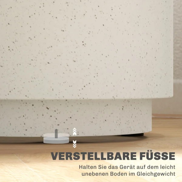 Bijzettafel woonkamertafel met steen look, salontafel, sofatafel, koffietafel voor woonkamer, tuin Ø37 x 43 cm, crèmewit 7