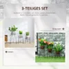 Bloemenstandaard 3 delige set van metaal plantenstandaard voor bloempotten tot Ø16 cm, elegante bloemenkruk in zwart 5