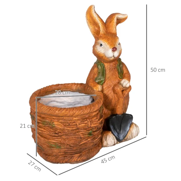 Bloempot haas met wilgenmand ontwerp kruidenpot met afwateringsgat voor tuin en woonkamer mgo 4